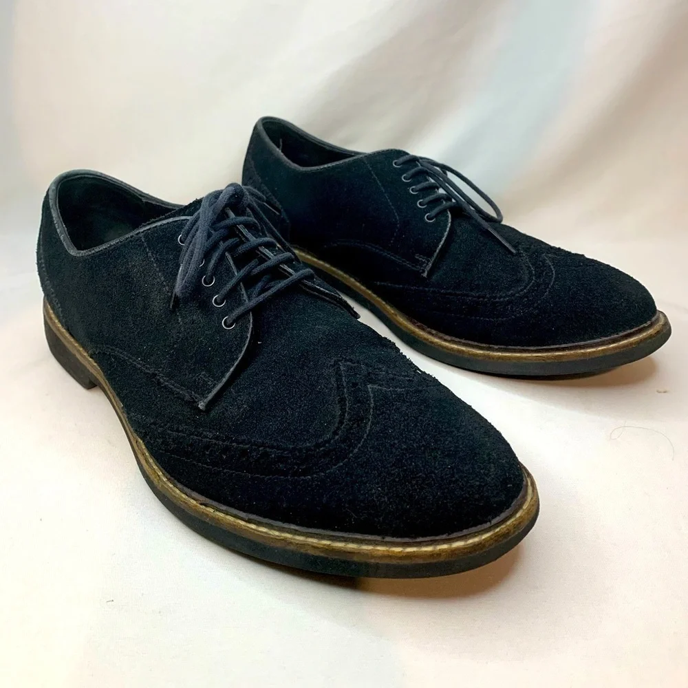 Cole Haan Black Suede Oxfords Size 8.5